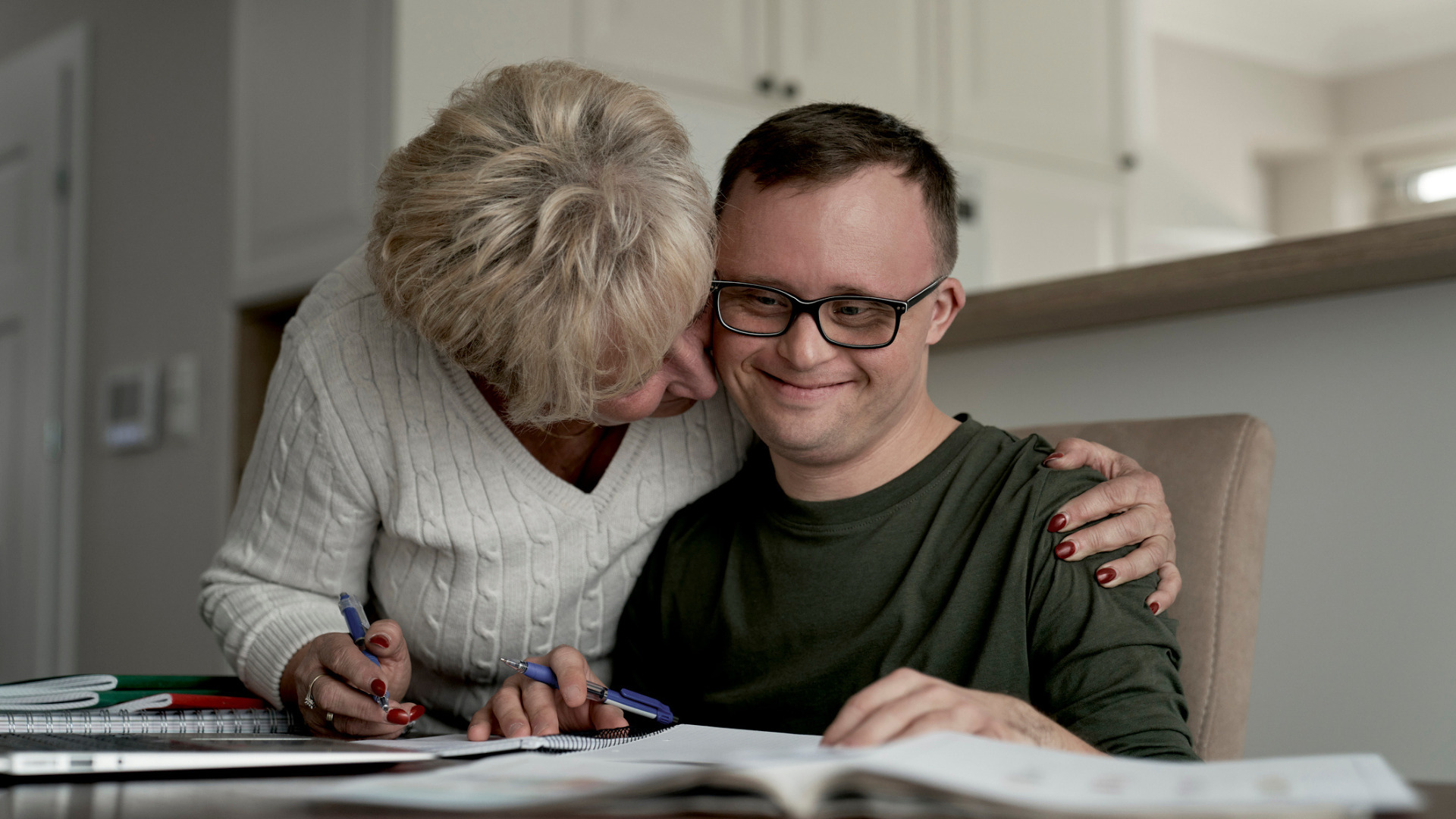 Person with disability enjoying supported short term accommodation